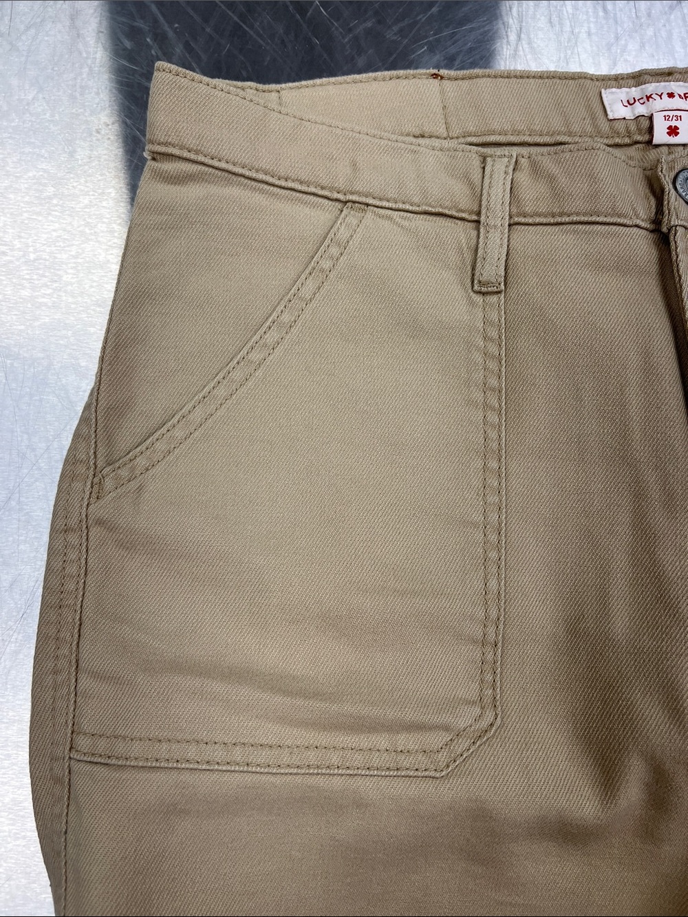 Lucky Brand 90’s Loose High Rise Straight-Leg Pants - Khaki Women’s 12 - Picture 7 of 14